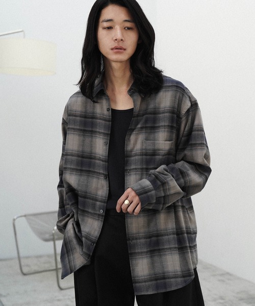 「WYM LIDNM」 長袖シャツ M グレー メンズ_画像7