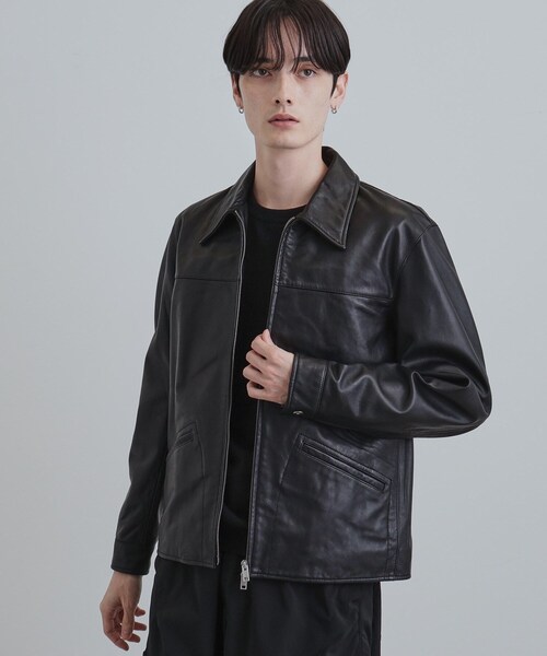 TAKEO KIKUCHI レザージャケット　ブラック　アーカイブ tk.TAKEO KIKUCHI（ティーケータケオキクチ） ブルゾン アウター 「本