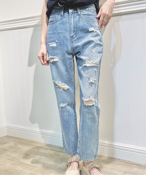 「LA POMME petit」 デニムパンツ SMALL ブルー レディース_画像4