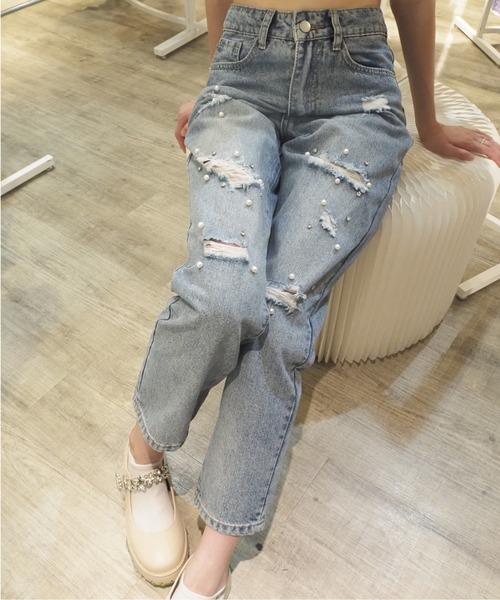 「LA POMME petit」 デニムパンツ SMALL ブルー レディース_画像5