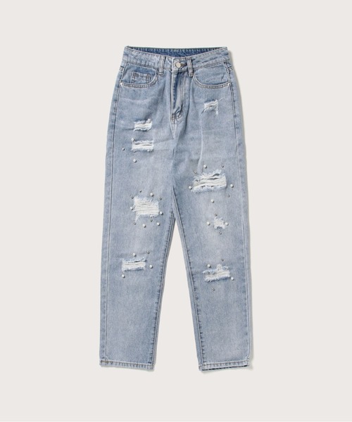 「LA POMME petit」 デニムパンツ SMALL ブルー レディース_画像7