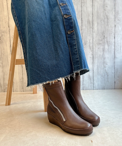 「Hina Day Green」 ショートブーツ 24cm ブラウン レディース_画像9