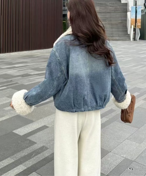 LETee デニムジャケット gジャン 総裏ボアデニムジャケット衿裏もボア