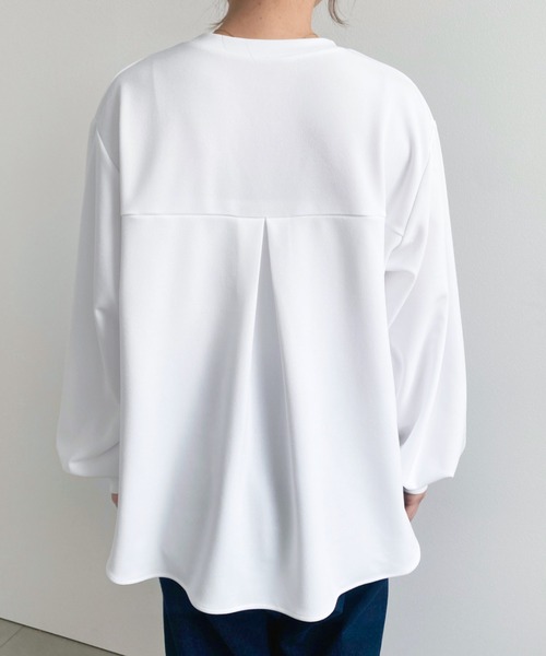 moment+ tシャツ しわになりにくい長袖ストレッチジョーゼットT