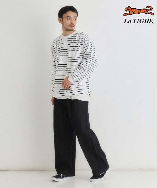 TAAKK ポリロングスリーブシャツ Right-on（ライトオン） tシャツ 「Le TIGRE」ボーダー ロングスリーブ