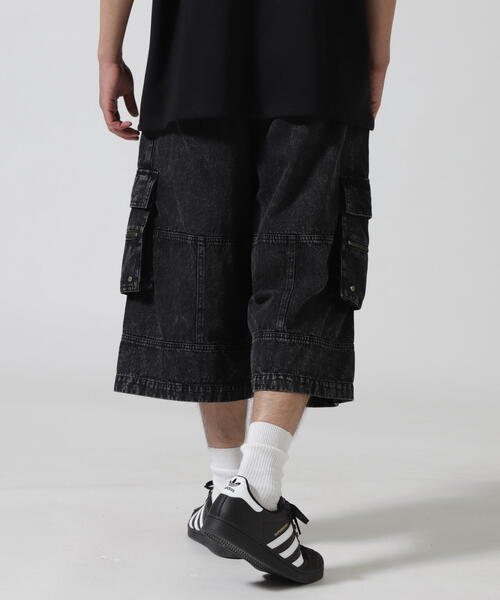 「DANKE SCHON」 デニムハーフパンツ L ブラック レディース_画像3