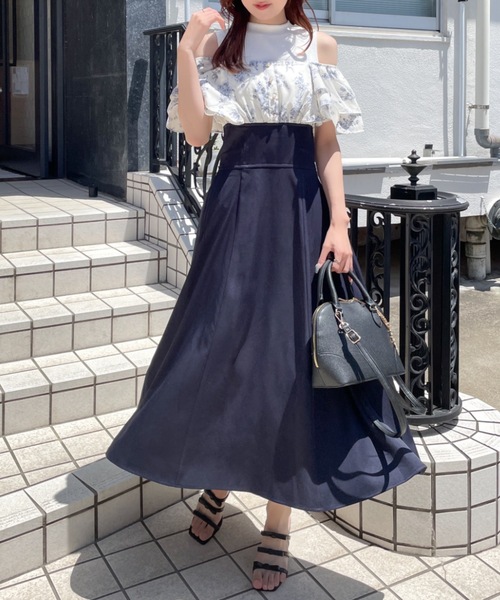 「abc une face」 ドッキングワンピース FREE グレー レディース_画像3