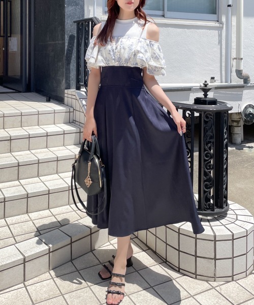 「abc une face」 ドッキングワンピース FREE グレー レディース_画像4