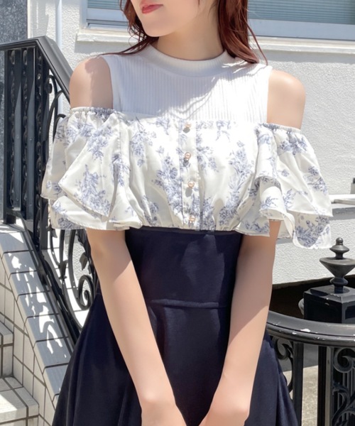 「abc une face」 ドッキングワンピース FREE グレー レディース_画像6