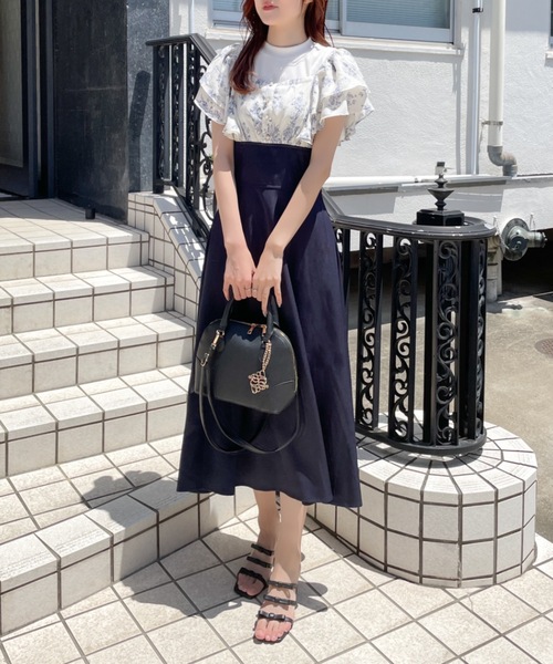 「abc une face」 ドッキングワンピース FREE グレー レディース_画像7