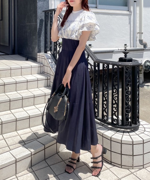 「abc une face」 ドッキングワンピース FREE グレー レディース_画像8