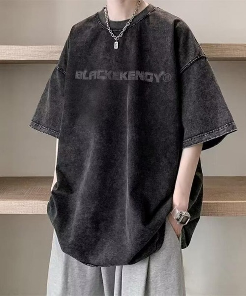 tシャツ 「UNISEX」ヴィンテージ風ウォッシュド加工 ストリート ビッグ 