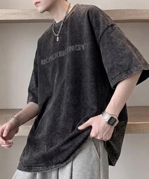 tシャツ 「UNISEX」ヴィンテージ風ウォッシュド加工 ストリート ビッグ