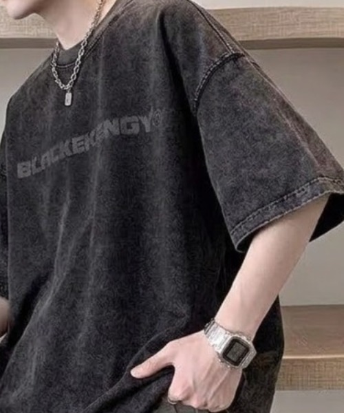 tシャツ 「UNISEX」ヴィンテージ風ウォッシュド加工 ストリート ビッグ