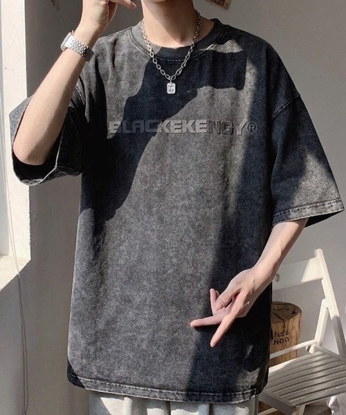 tシャツ 「UNISEX」ヴィンテージ風ウォッシュド加工 ストリート ビッグ