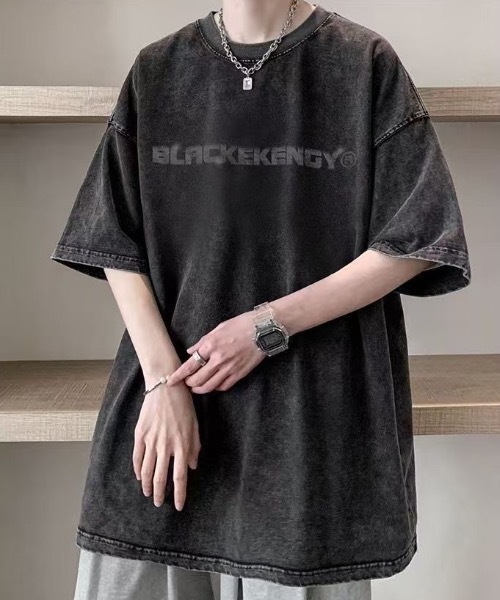 tシャツ 「UNISEX」ヴィンテージ風ウォッシュド加工 ストリート ビッグ