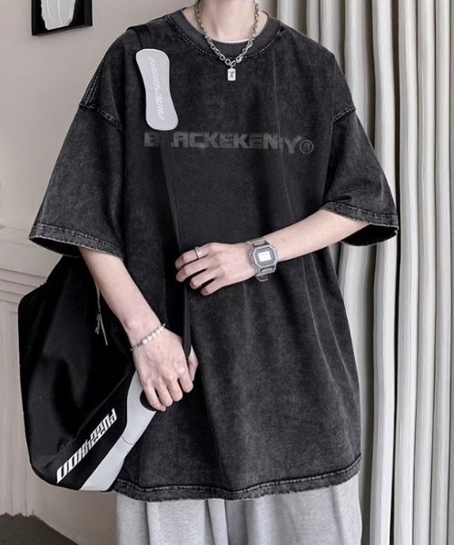 tシャツ 「UNISEX」ヴィンテージ風ウォッシュド加工 ストリート ビッグ