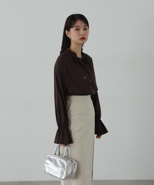 「N.（N. Natural Beauty Basic）」 長袖ブラウス MEDIUM ブラウン レディース_画像6
