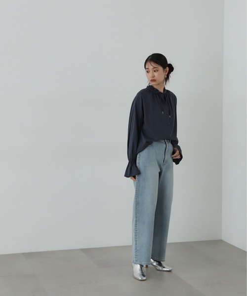 「N.（N. Natural Beauty Basic）」 長袖ブラウス MEDIUM ブラウン レディース_画像9