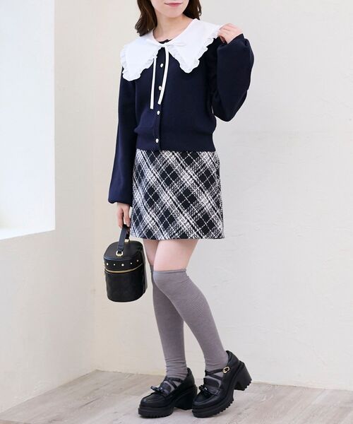 MAJESTIC LEGON（マジェスティックレゴン） カーディガン フリルカラー