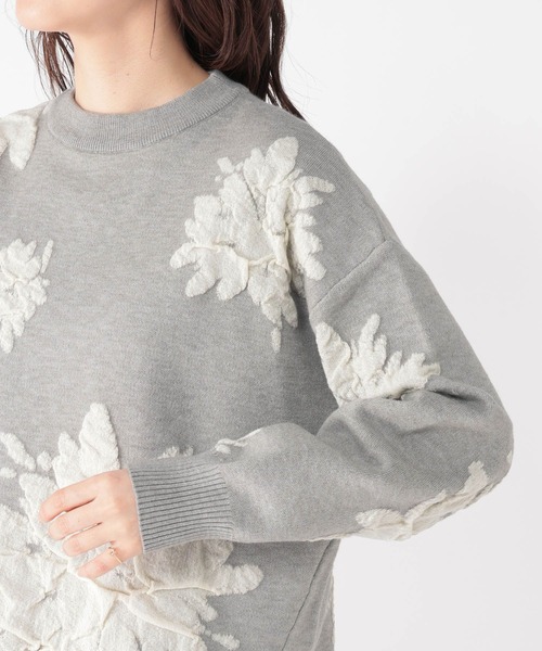 studio CLIP（スタディオクリップ） ニット セーター 14ゲージフラワー