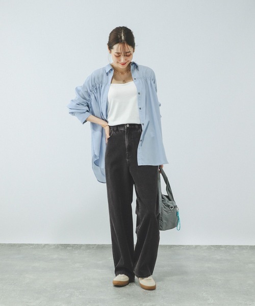 「GLOBAL WORK」 デニムパンツ LARGE ブルー レディース_画像2