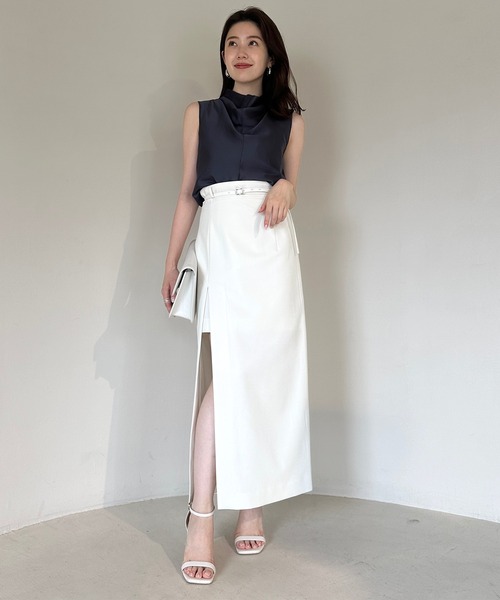 「anuans」 スカート MEDIUM アイボリー レディース_画像3