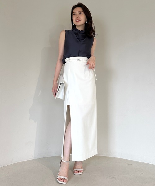 「anuans」 スカート MEDIUM アイボリー レディース_画像4