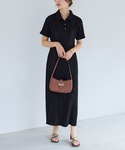 ワンピース 半袖 ゴールドボタンポロワンピースの詳細画像3