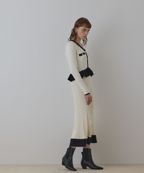 「GRACE CONTINENTAL」 ニットワンピース 36 ホワイト レディースの画像