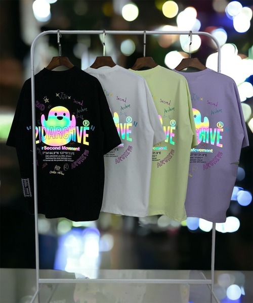 「FUNALIVE」 「2nd archive」半袖Tシャツ FREE ライム メンズ_画像4