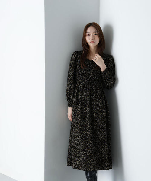 「NATURAL BEAUTY BASIC」 長袖ワンピース MEDIUM ブラウン レディースの画像