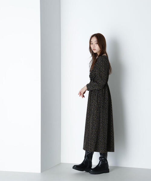 「NATURAL BEAUTY BASIC」 長袖ワンピース MEDIUM ブラウン レディースの画像