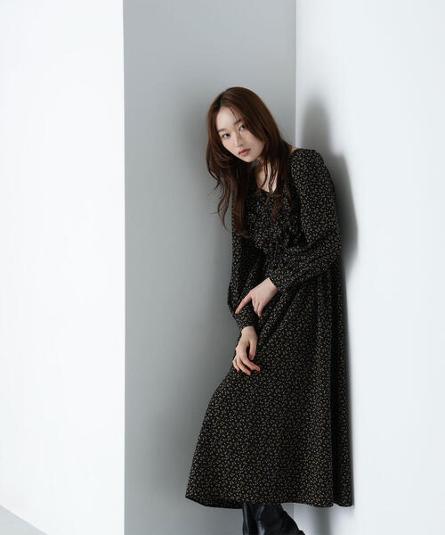 「NATURAL BEAUTY BASIC」 長袖ワンピース MEDIUM ブラウン レディースの画像