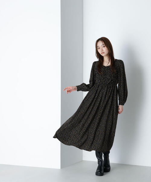 「NATURAL BEAUTY BASIC」 長袖ワンピース MEDIUM ブラウン レディースの画像