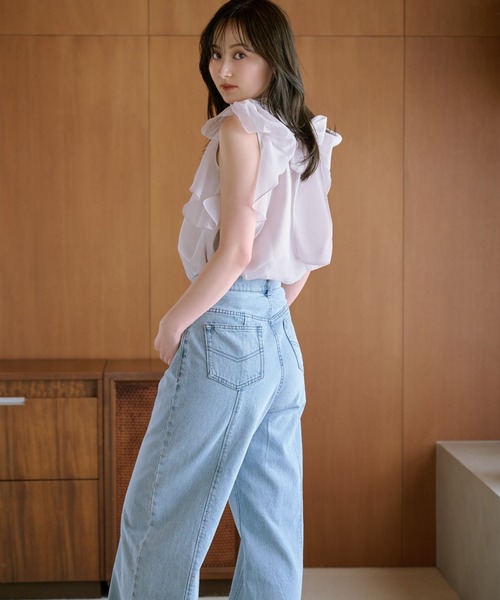 「SNIDEL」 ノースリーブブラウス ONE SIZE ベージュ レディース_画像7