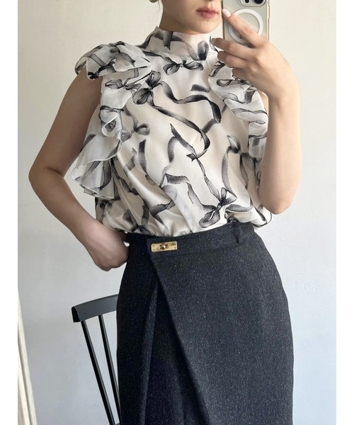 「SNIDEL」 ノースリーブブラウス ONE SIZE ベージュ レディース_画像10
