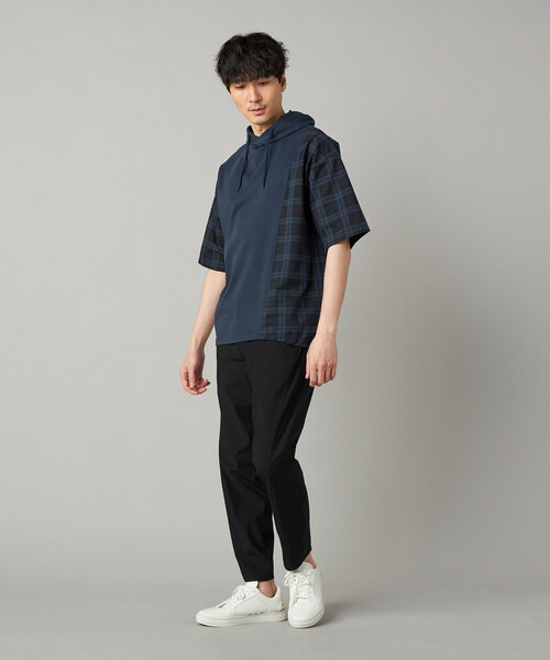 COMME CA MEN（コムサメン） tシャツ 「接触冷感・撥水」チェック柄