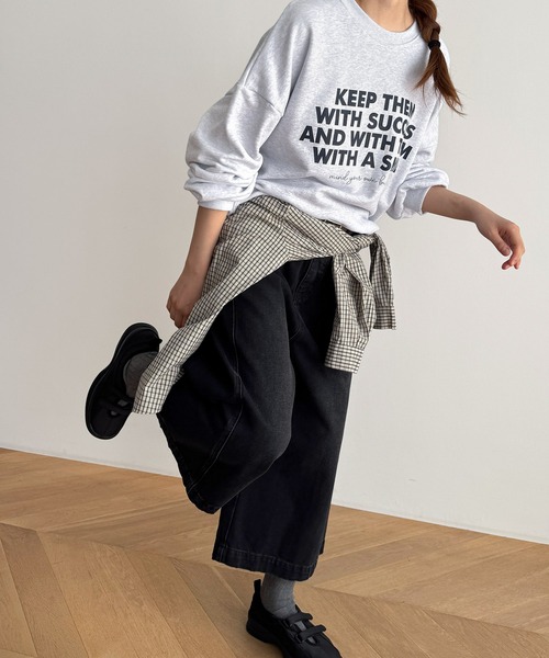 「CANAL JEAN」 スウェットカットソー ONE SIZE グレー レディース_画像2