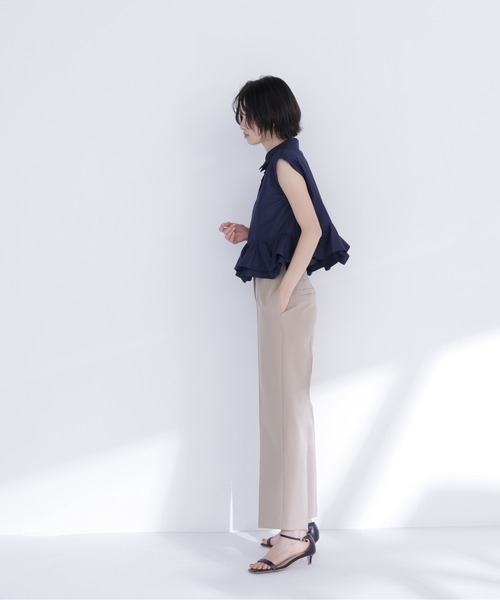 ブラウス シャツ ヘムフリルシャツブラウス レディースの画像