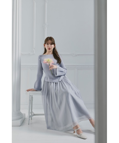 ワンピース Chiffon Knit Docking Dress