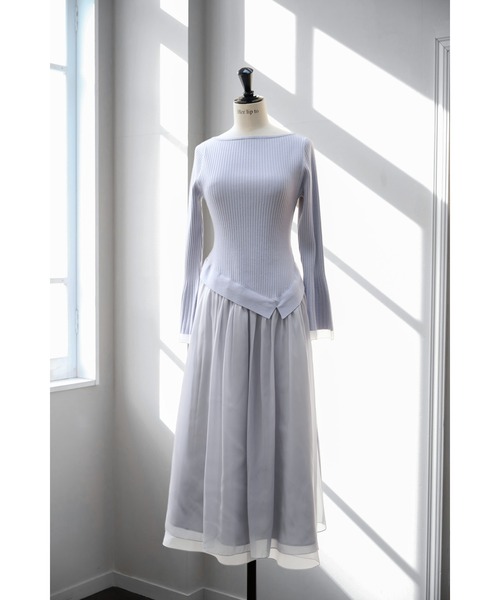 ワンピース Chiffon Knit Docking Dress