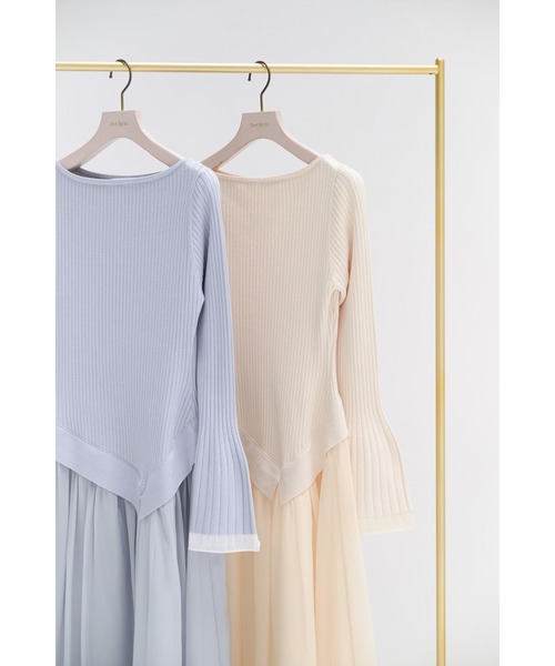 ワンピース Chiffon Knit Docking Dress