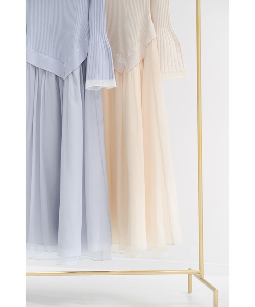 ワンピース Chiffon Knit Docking Dress