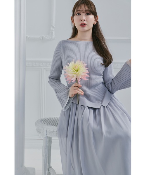 ワンピース Chiffon Knit Docking Dress