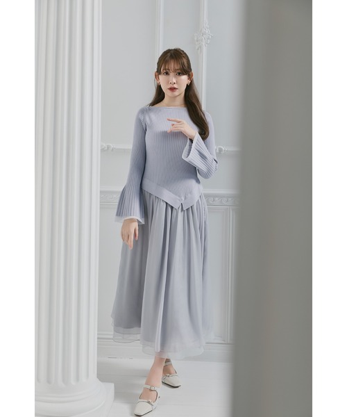 ワンピース Chiffon Knit Docking Dress