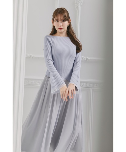 ワンピース Chiffon Knit Docking Dress