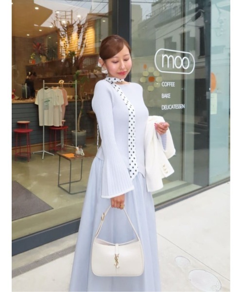 ワンピース Chiffon Knit Docking Dress