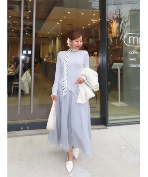 ワンピース Chiffon Knit Docking Dress