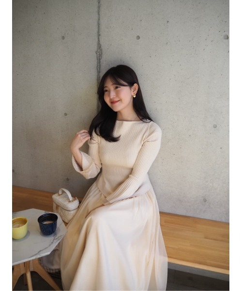 ワンピース Chiffon Knit Docking Dress